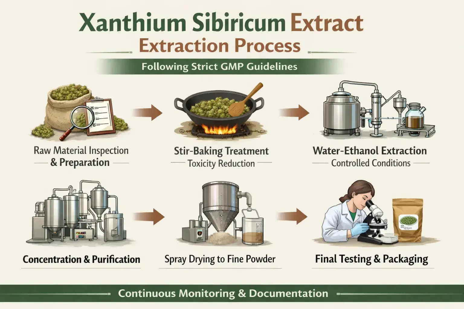 xanthium sibiricum fruit extract Process