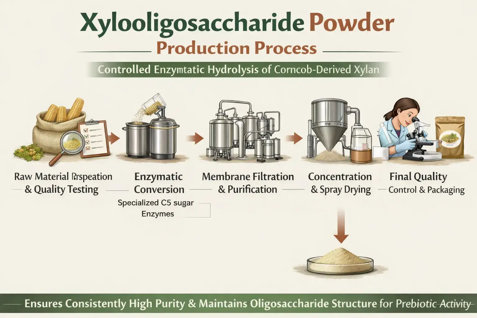 xylooligosaccharide powder Process